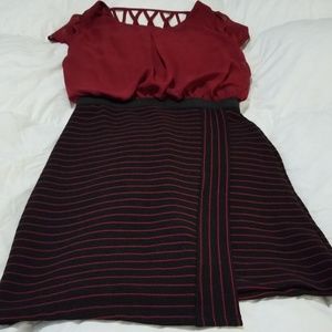 Maroon and Black Dress
